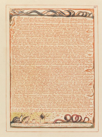 Jerusalem, Plate 98, Then Each an Arrow Flaming by William Blake
