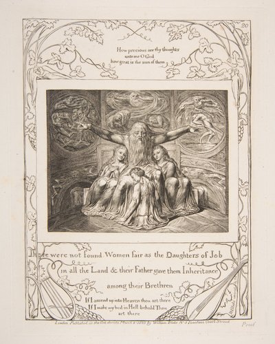 Job and His Daughters, from Illustrations of the Book of Job by William Blake