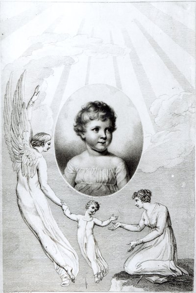 Mary Wollstonecraft Shelley as a child, engraved by Robert Hartley Cromek by William Blake