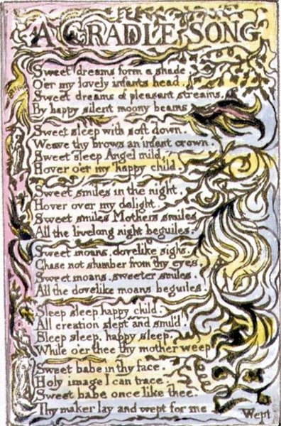 A Cradle Song: Plate 15 from Songs of Innocence and of Experience (copy R) by William Blake