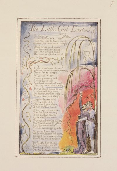 The Little Girl Lost: Plate 35 from Songs of Innocence and of Experience (copy R) c.1802-08 by William Blake