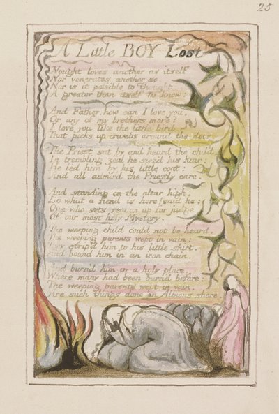 A Little Boy Lost: Plate 53 from Songs of Innocence and of Experience (copy R) c.1802-08 by William Blake
