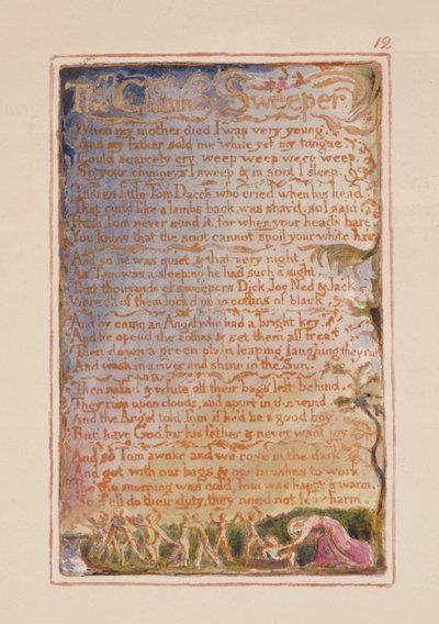 The Chimney Sweeper: plate 12 from Songs of Innocence and of Experience (copy AA) by William Blake