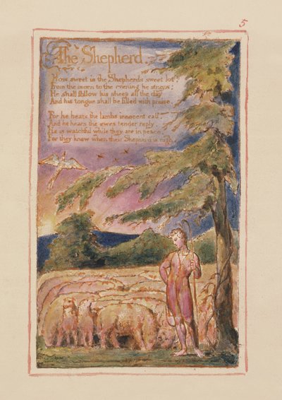The Shepherd: plate 5 from Songs of Innocence and of Experience (copy AA) by William Blake