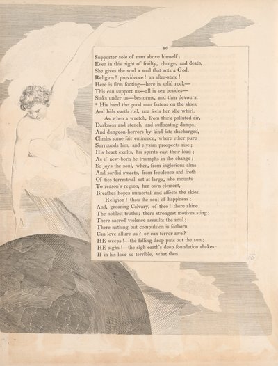 His Hand the Good Man Fastens on the Skies (Plate 37, page 86) by William Blake