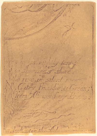 Restrike from fragment of cancelled plate for "A Prophecy" by William Blake