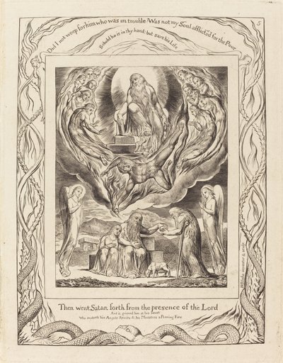 Satan Going Forth from the Presence of the Lord by William Blake