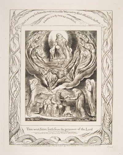 Satan Going Forth from the Presence of the Lord, from Illustrations of the Book of Job by William Blake
