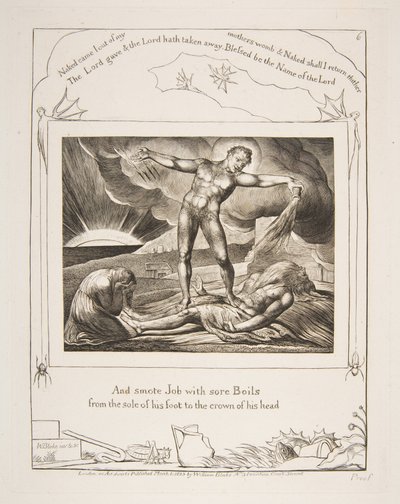Satan Smiting Job with Boils, from Illustrations of the Book of Job, 1825-26 by William Blake