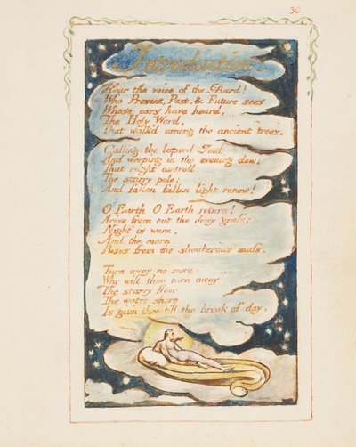 Songs of Experience: Introduction: Hear the voice of the Bard, ca. 1825 by William Blake
