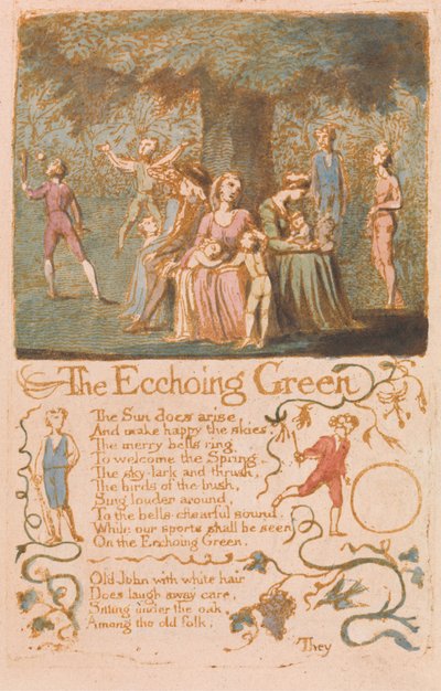 Songs of Innocence, Plate 10, The Ecchoing Green (Bentley 6) by William Blake