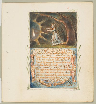 Songs of Innocence and of Experience: Little Boy Lost, ca. 1825 by William Blake
