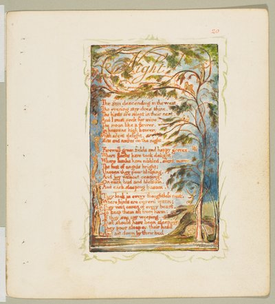 Songs of Innocence and of Experience: Night, ca. 1825 by William Blake