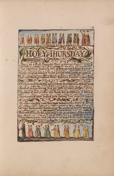 Songs of Innocence and of Experience, Plate 10, Holy Thursday (Bentley 19) by William Blake