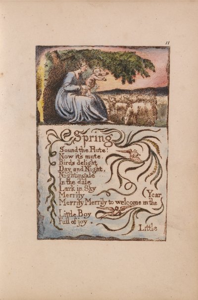 Songs of Innocence and of Experience, Plate 11, Spring (Bentley 22) by William Blake