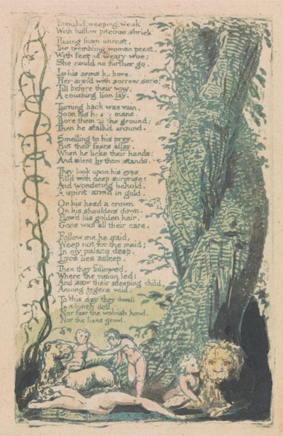 Songs of Innocence and of Experience, Plate 22, The Little Girl Found (Bentley 36) by William Blake