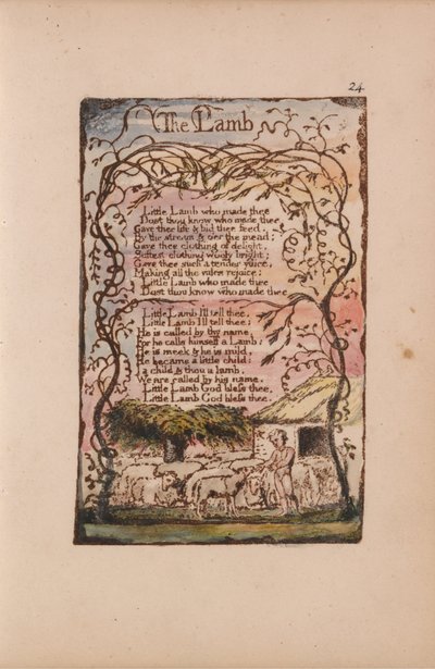Songs of Innocence and of Experience, Plate 24, The Lamb (Bentley 8) by William Blake
