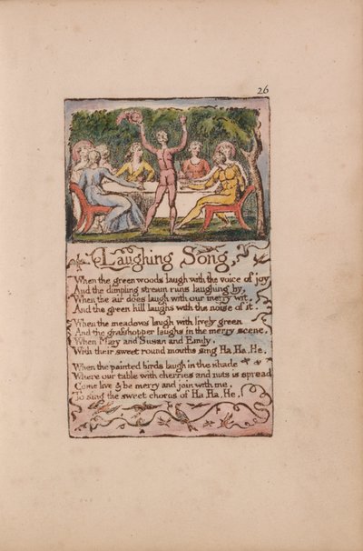 Songs of Innocence and of Experience, Plate 26, Laughing Song (Bentley 15) by William Blake