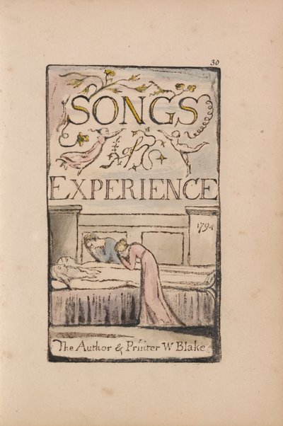 Songs of Innocence and of Experience, Plate 30, Experience Title Page (Bentley 29) by William Blake