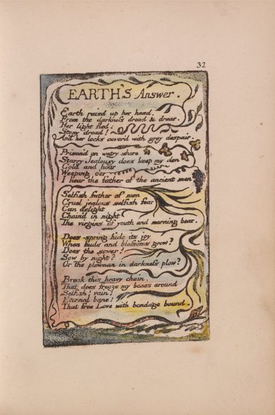 Songs of Innocence and of Experience, Plate 32, Earth