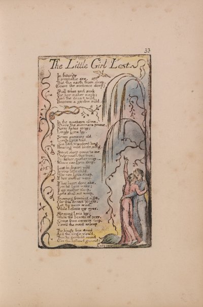 Songs of Innocence and of Experience, Plate 33, The Little Girl Lost (Bentley 34) by William Blake