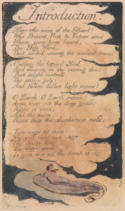 Songs of Innocence and of Experience, Plate 34, Introduction (Bentley 30) by William Blake