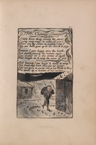 Songs of Innocence and of Experience, Plate 41, The Chimney Sweeper (Bentley 37) by William Blake