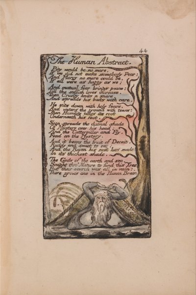 Songs of Innocence and of Experience, Plate 44, The Human Abstract (Bentley 47) by William Blake