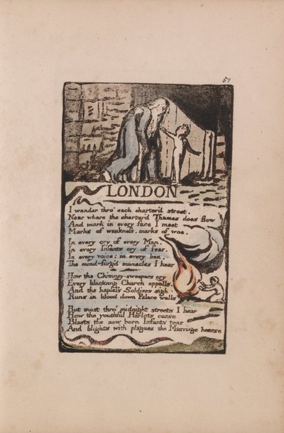 Songs of Innocence and of Experience, Plate 51, London (Bentley 46) by William Blake