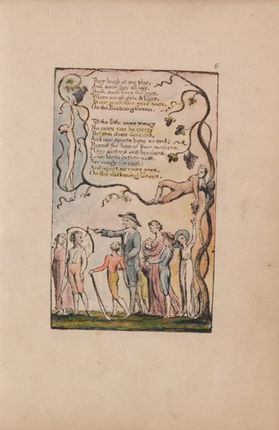 Songs of Innocence and of Experience, Plate 6, The Ecchoing Green (Bentley 7) by William Blake