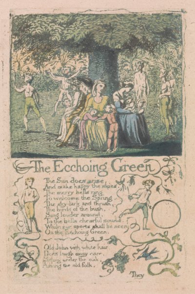 Songs of Innocence and of Experience, Plate 8, "The Ecchoing Green" (Bentley 6) by William Blake