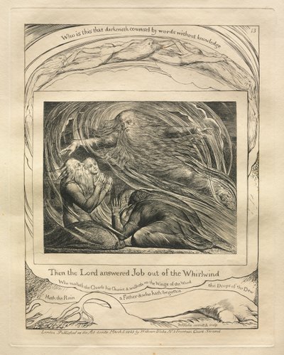 The Book of Job: Pl. 13, Then the Lord answered Job out of the Whirlwind by William Blake