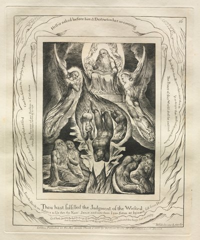 The Book of Job: Pl. 16, Thou hast fulfilled the Judgment of the Wicked by William Blake