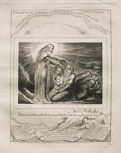 The Book of Job: Pl. 17, I have heard thee with the hearing of the Ear but now my Eye seeth thee by William Blake