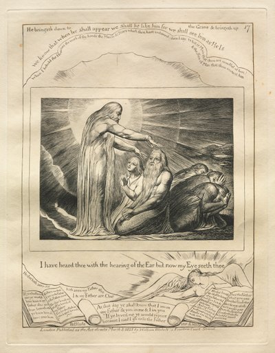 The Book of Job: Pl. 17, I have heard thee with the hearing of the Ear but now my Eye seeth thee by William Blake