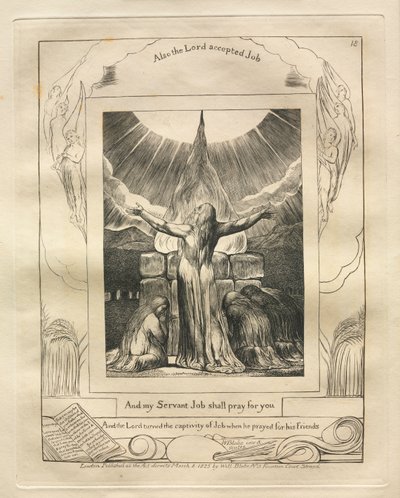 The Book of Job: Pl. 18, And my Servant Job shall pray for you by William Blake