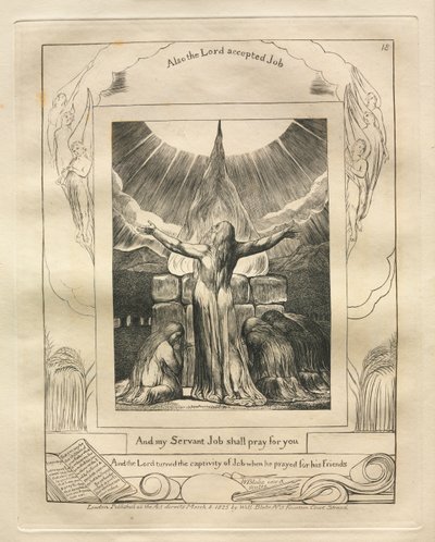 The Book of Job: Pl. 18, And my Servant Job shall pray for you by William Blake
