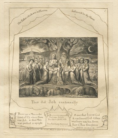 The Book of Job: Pl. 1, Thus Did Job Continually by William Blake