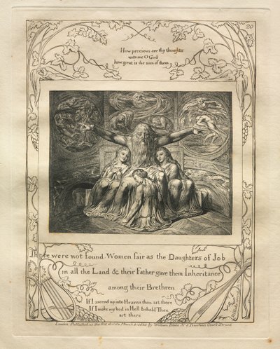 The Book of Job: Pl. 20, There were not found Women fair as the Daughters of Job in all the Land by William Blake