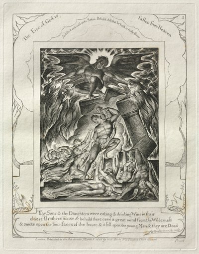 The Book of Job: Thy Sons and thy Daughters were eating and drinking Wine... by William Blake