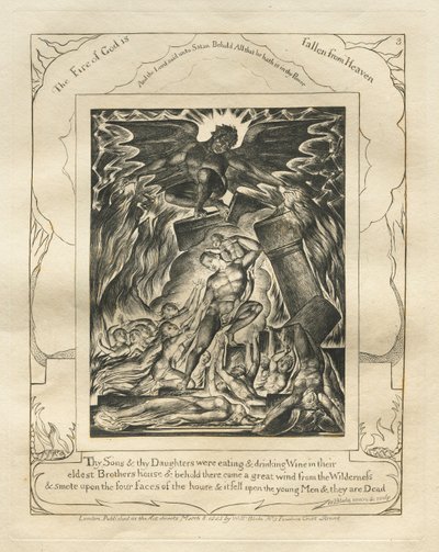 The Book of Job: Pl. 3, Thy Sons and Thy Daughters Were Eating and Drinking Wine by William Blake