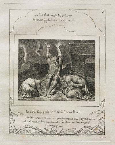 The Book of Job: Pl. 8, Let the Day perish wherein I was Born by William Blake