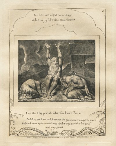The Book of Job: Pl. 8, Let the Day perish wherein I was Born by William Blake
