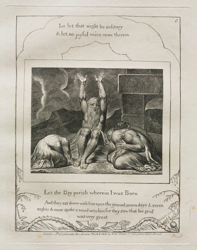 The Book of Job: Pl. 8, Let the Day perish wherein I was Born by William Blake