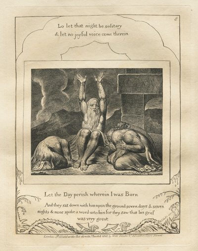 The Book of Job: Pl. 8, Let the Day perish wherein I was Born, 1825 by William Blake