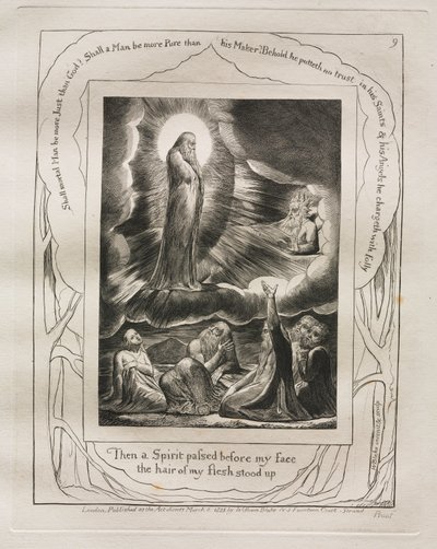 The Book of Job: Pl. 9, Then a Spirit passed before my face, the hair of my flesh stood up by William Blake