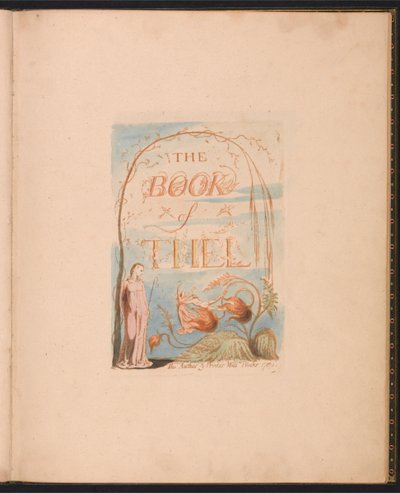 The Book of Thel, Plate 2, Title Page by William Blake