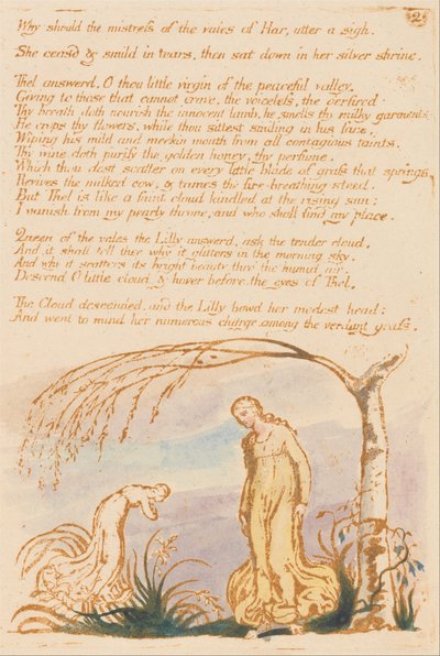 The Book of Thel, Plate 4, Why should the mistress . . . . by William Blake