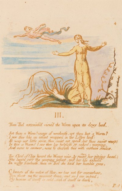 The Book of Thel, Plate 6, III. , Then Thel astonish