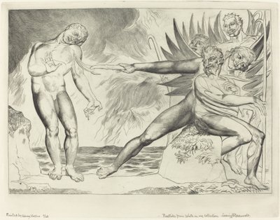 The Circle of the Corrupt Officials; the Devils Tormenting Ciampolo by William Blake